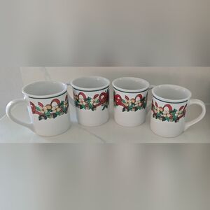 Cooks Club Christmas Holiday 8oz‎ Coffee Tea Mugs Set Of 4